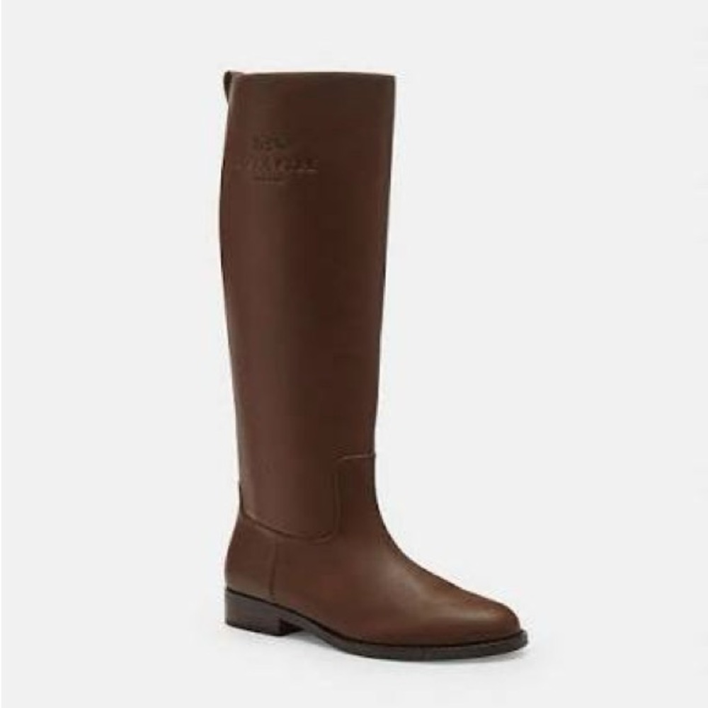 Coach Marlin Extended Calf Boot in Color Dark Saddle